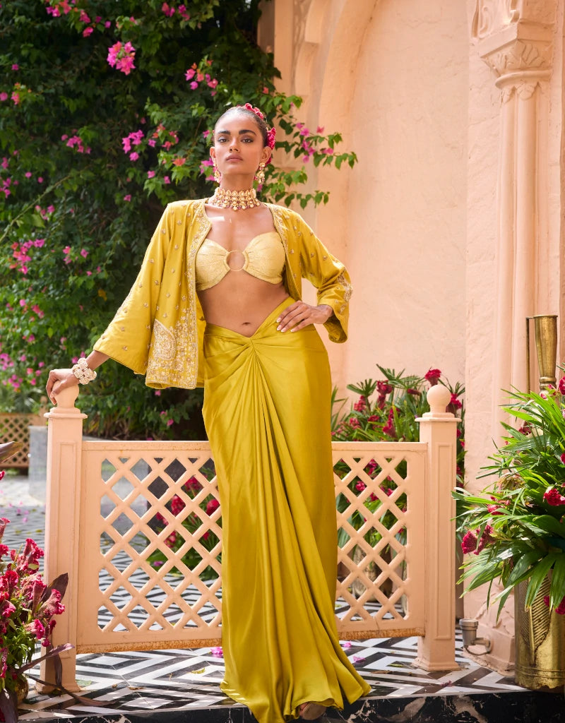 Green Souk Skirt Set By Manvi Kapoor B