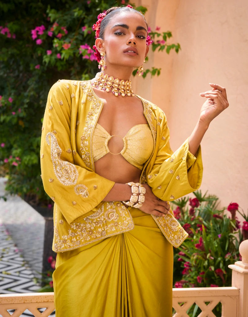 Green Souk Skirt Set By Manvi Kapoor C