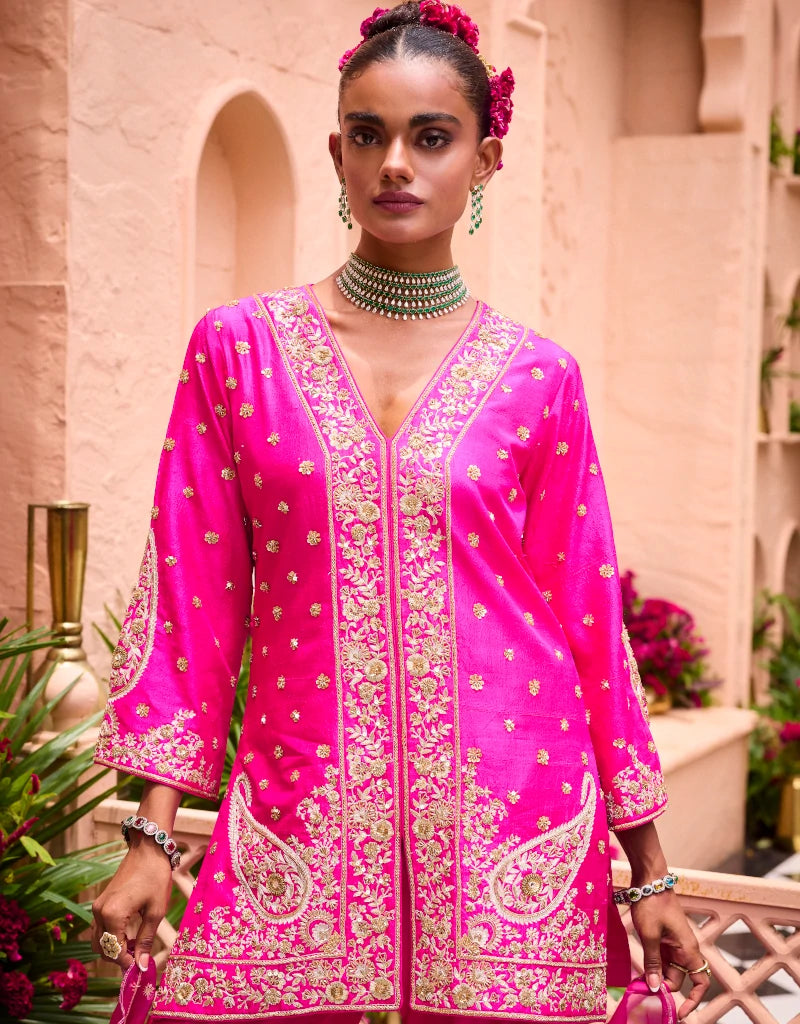 Gulabi Bell Bottom Set By Manvi Kapoor C