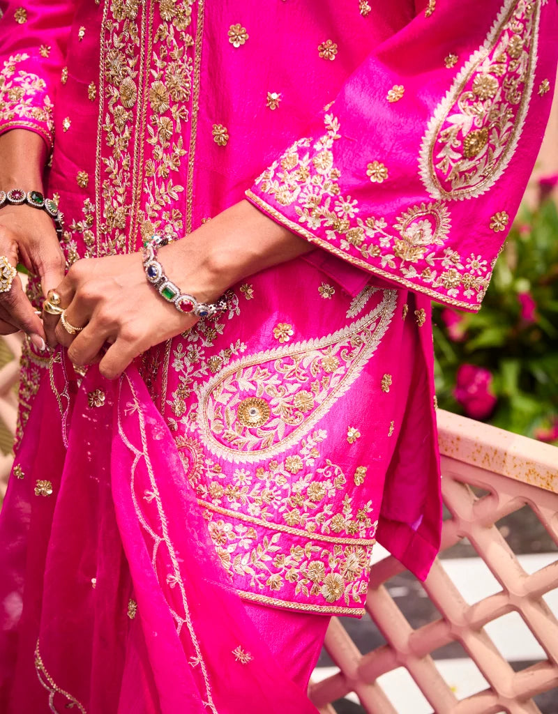 Gulabi Bell Bottom Set By Manvi Kapoor D