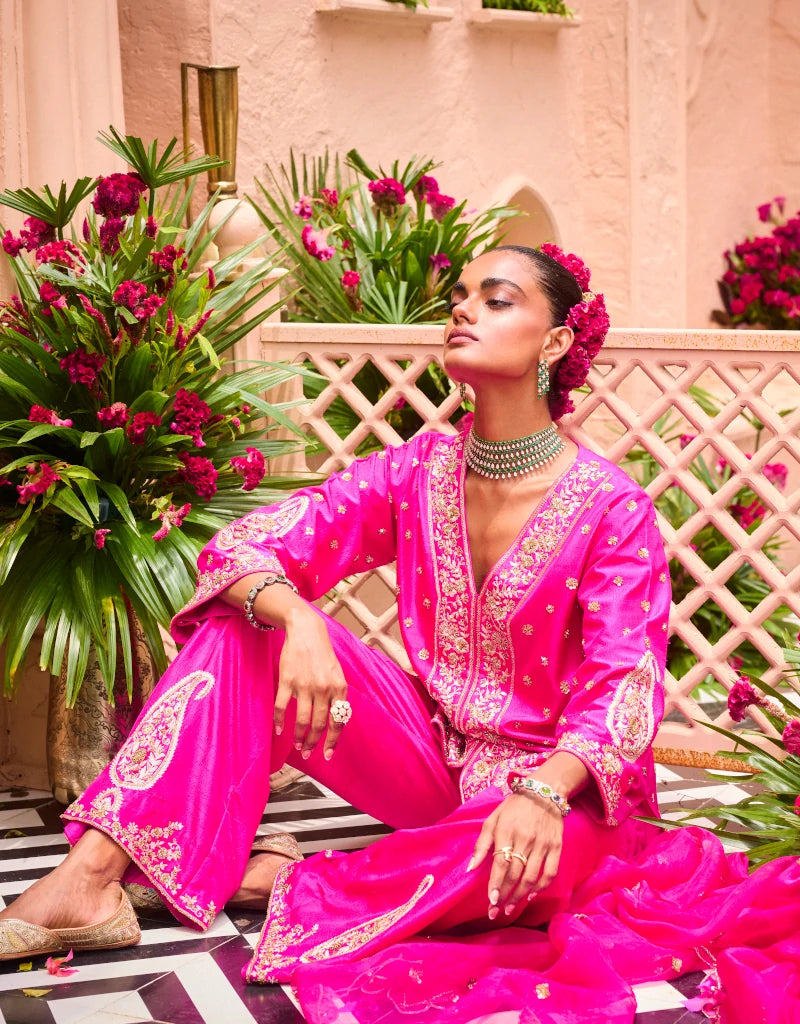 Gulabi Bell Bottom Set By Manvi Kapoor E