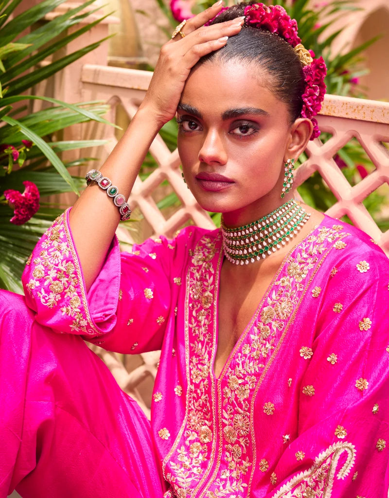 Gulabi Bell Bottom Set By Manvi Kapoor F