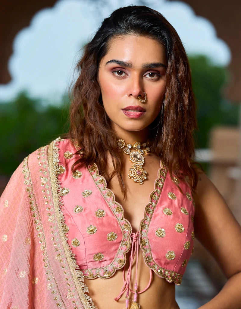 Gulabi Lehenga Set By Manvi Kapoor C