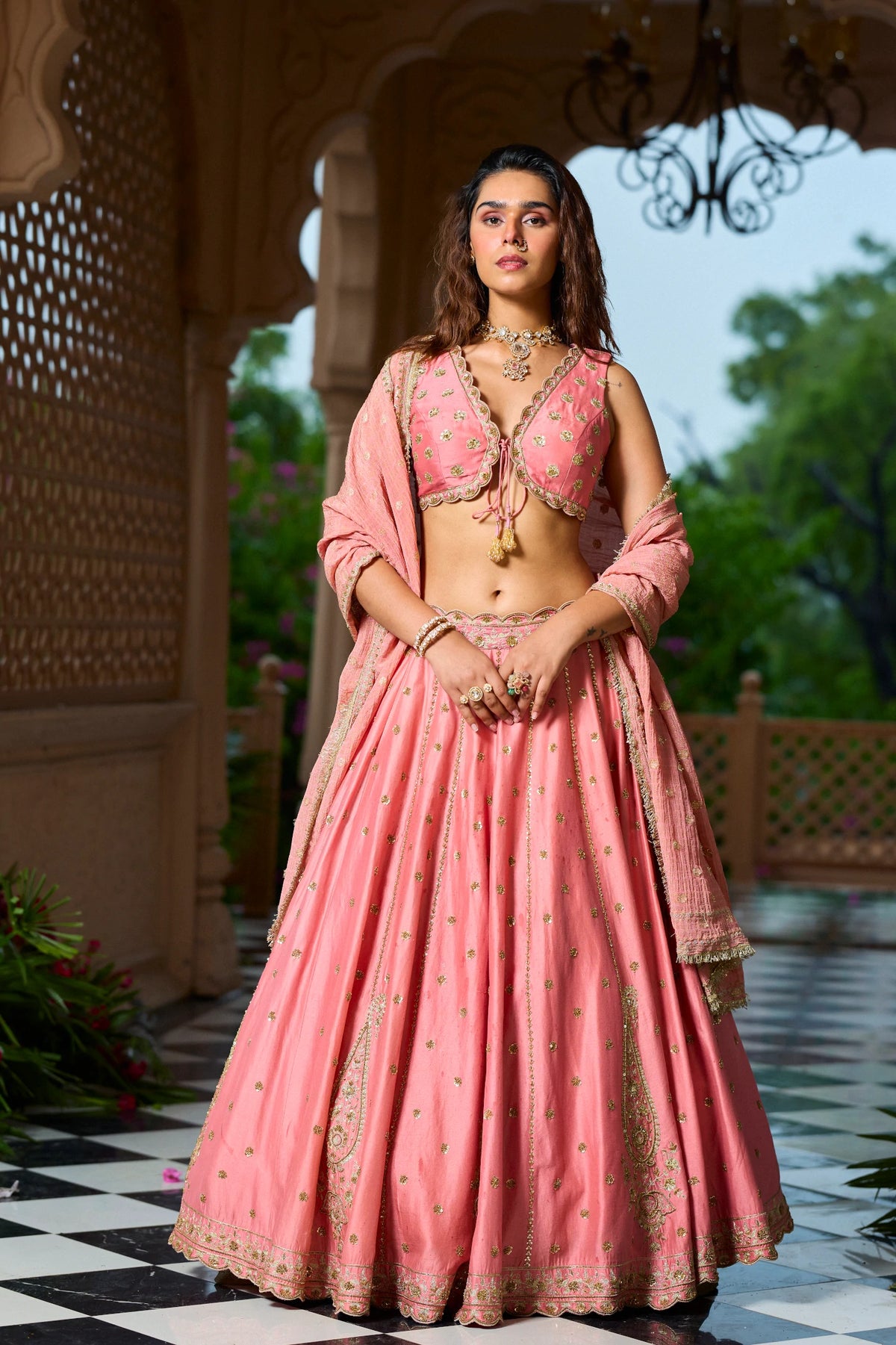 Gulabi Lehenga Set By Manvi Kapoor A