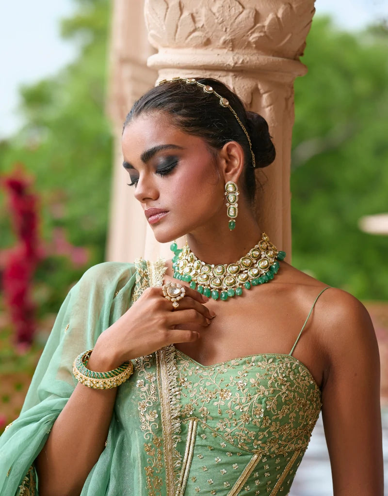 Hara Lehenga Set By Manvi Kapoor C