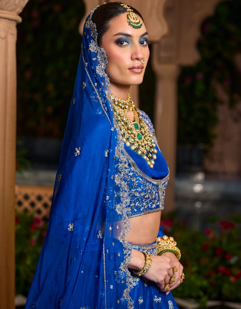 Neel Lehenga Set By Manvi Kapoor D