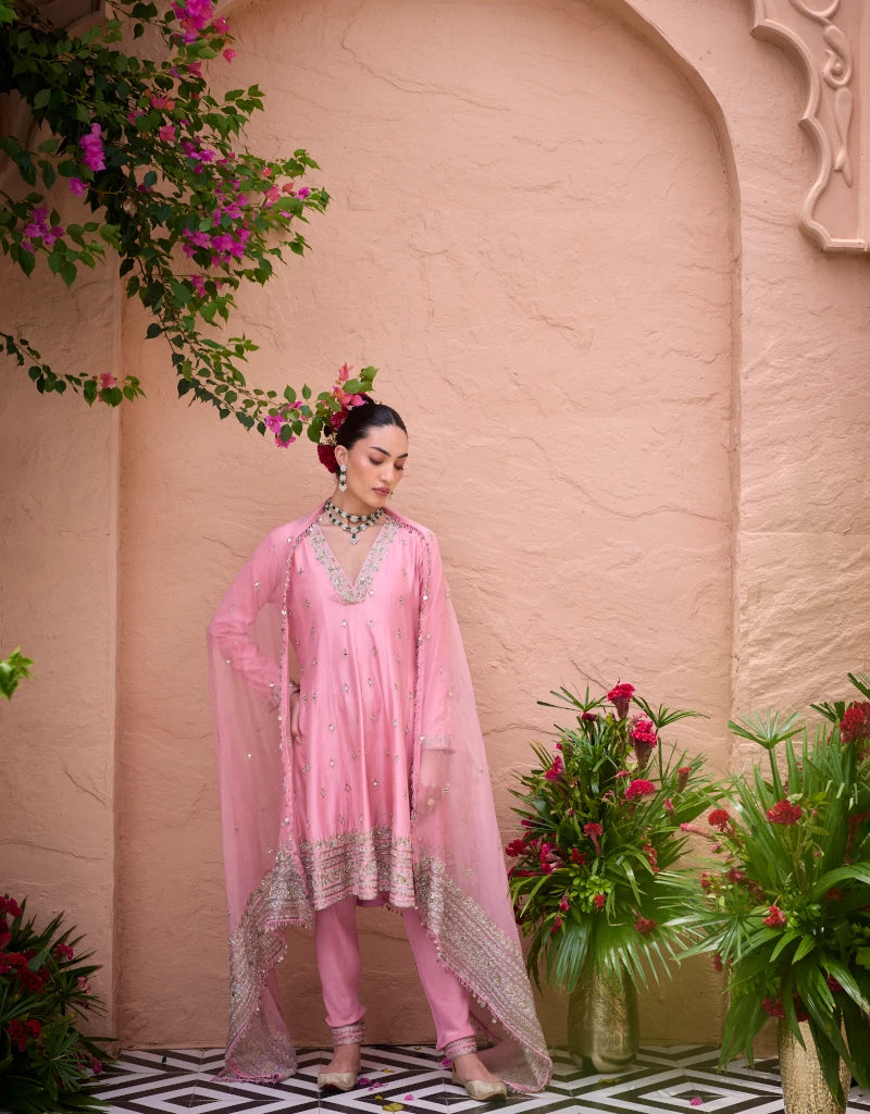 Rose Anarkali Set By Manvi kapoor B