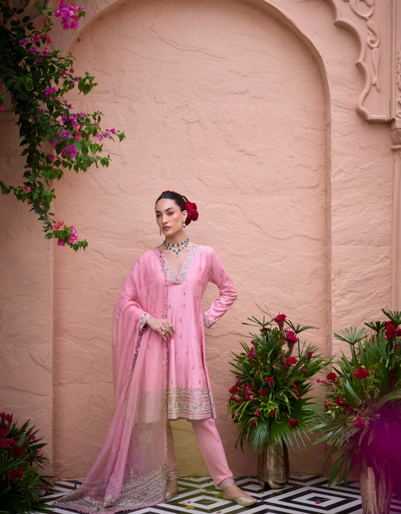 Rose Anarkali Set By Manvi kapoor C