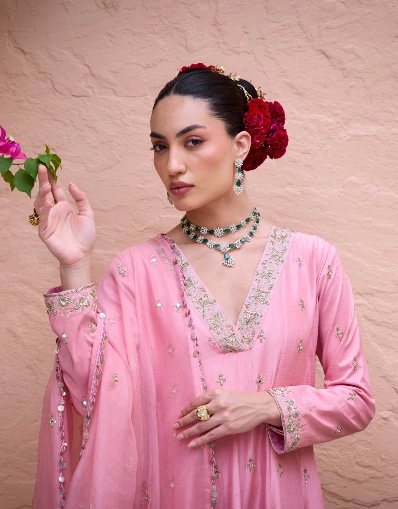 Rose Anarkali Set By Manvi kapoor D