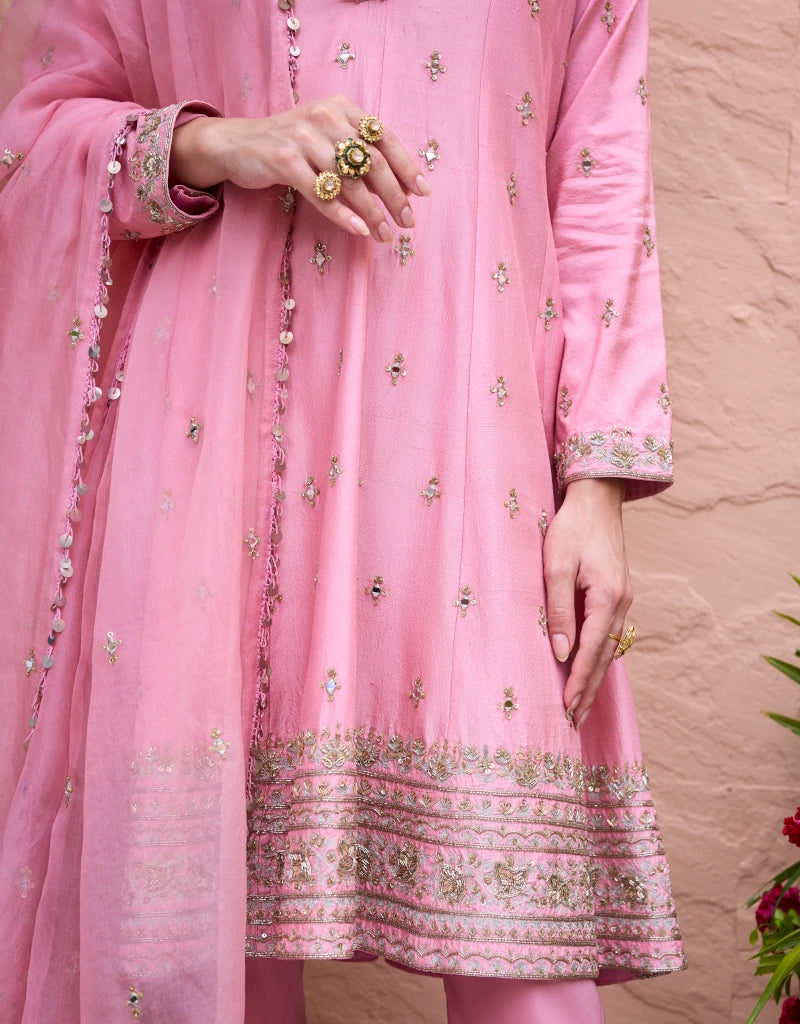 Rose Anarkali Set By Manvi kapoor E