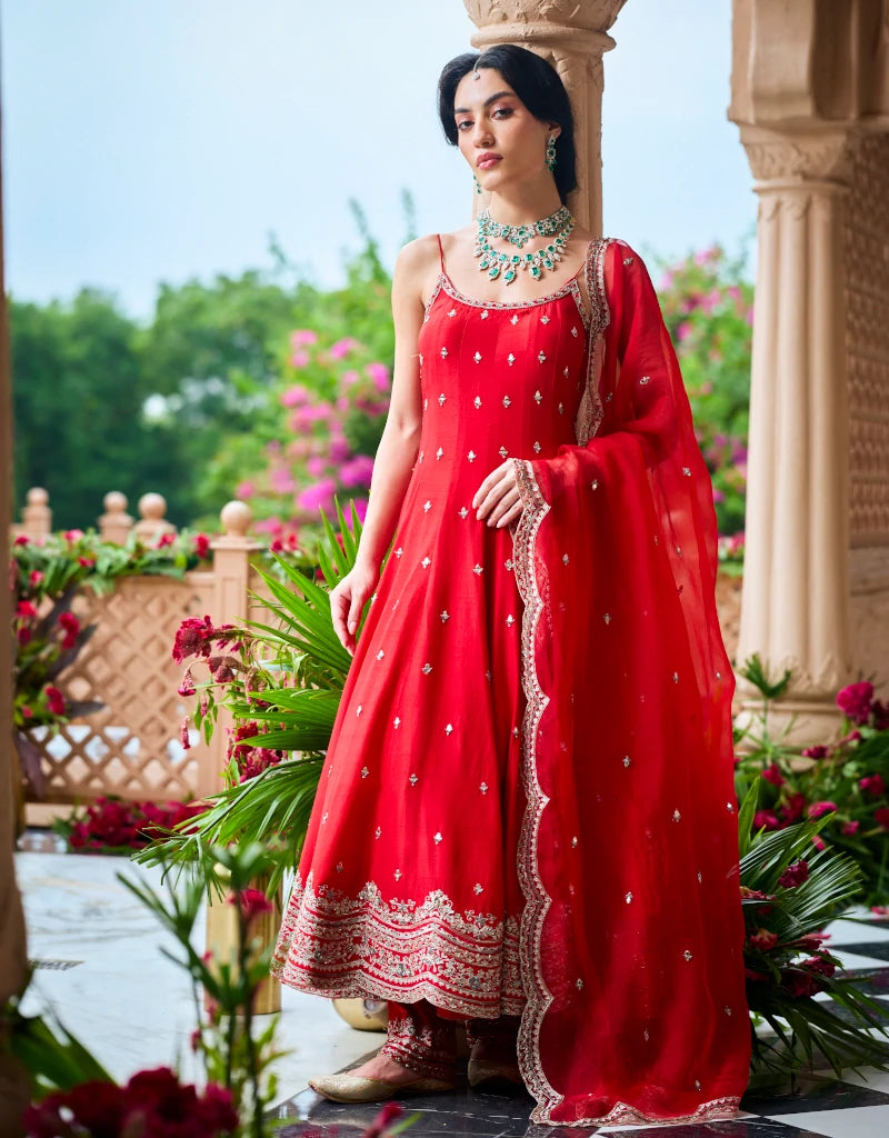 Sindoori Anarkali Set By Manvi Kapoor B