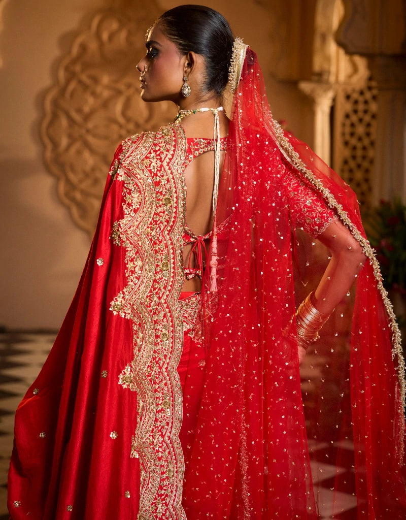 Sindoori Saree Set By Manvi Kapoor C