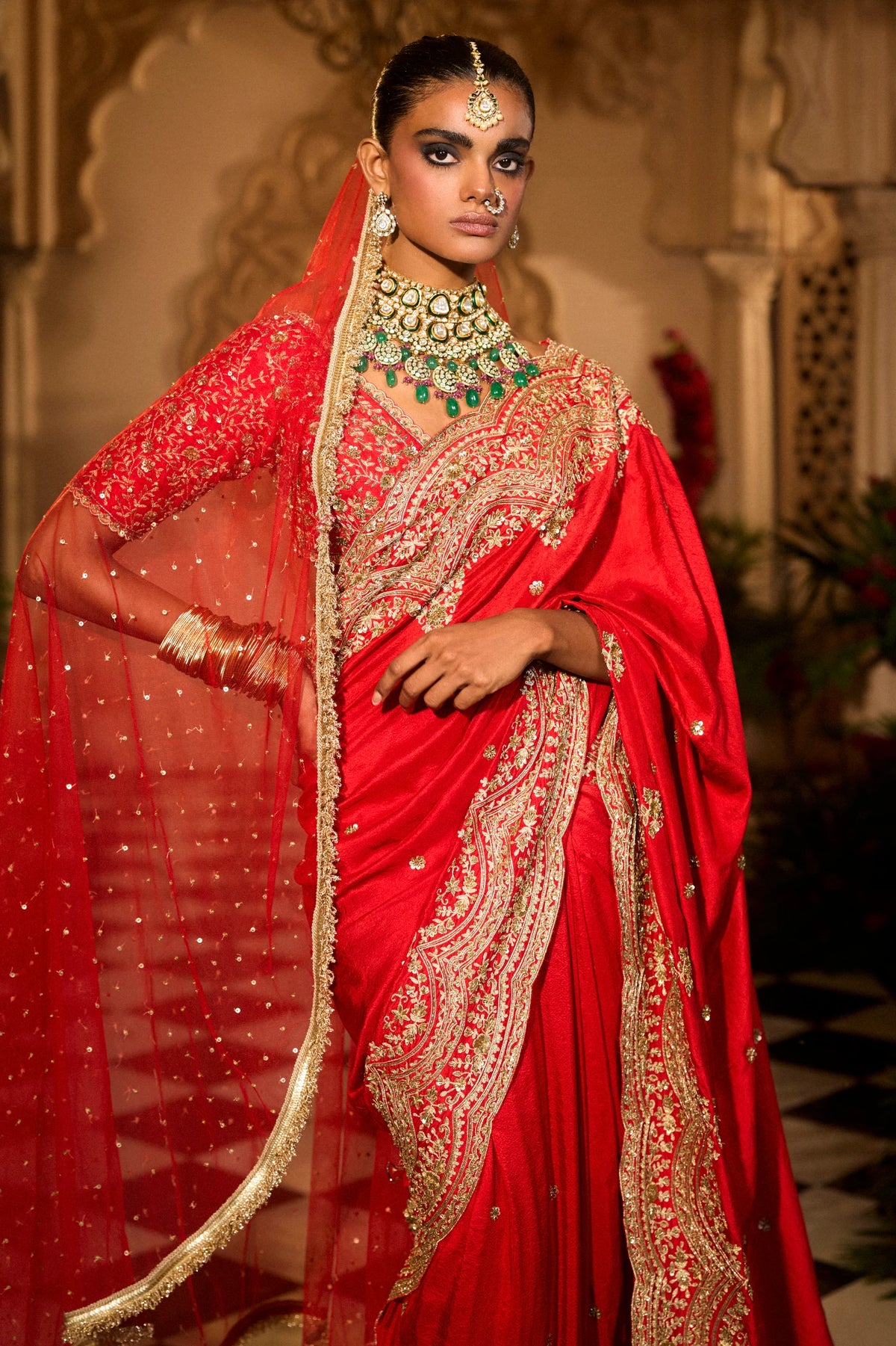 Sindoori Saree Set By Manvi Kapoor A