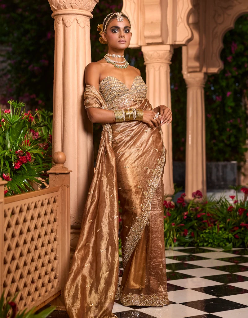 Sunheri Saree Set By Manvi Kapoor C