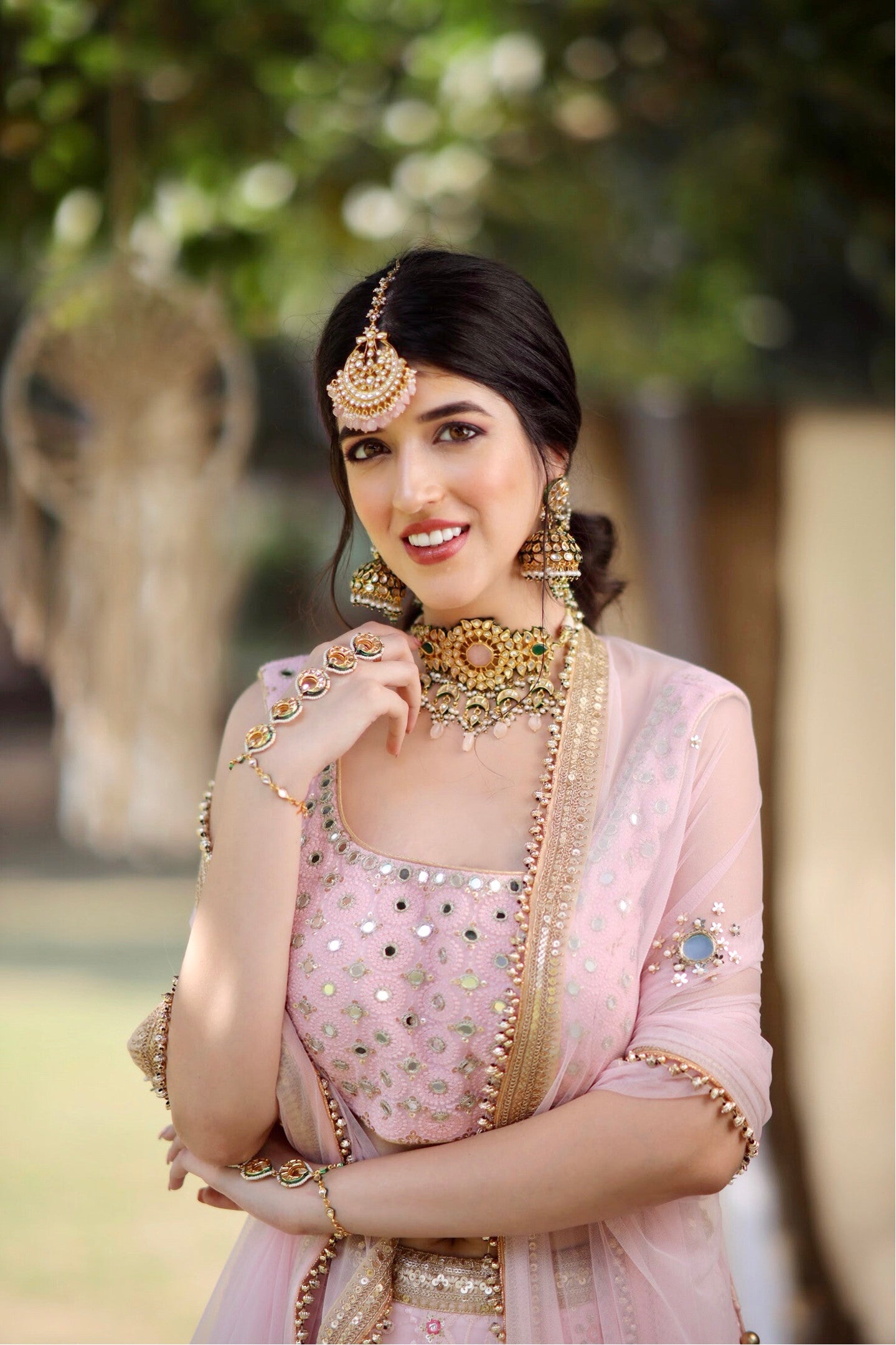 Baby Pink Bridal Lehenga In Raw Silk Embroidered – paanericlothing